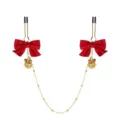 Red bow bell nipple clamps adult toy novelty body jewelry sexy metal clips pair 1pc - U-shaped Clip / Red