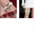 White wing heart leg ring Lolita punk garter belt necklace double set fashion accessory - Two-Piece White Leg Ring and Heart Leg Ring