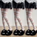 White bandage over knee socks y2k fashion gothic style Lolita leg warmers hosiery. - 3 Pairs Pack / White