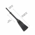Black leather flogger adult leather whip with comfortable handle and tassel tails for practice. - Black Style 02