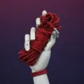 Premium red silk rope for Japanese shibari and knot art, featuring durable metallic tips. - Silk Cord / 5M with Metal Tip / Burgundy