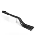 Latigazo negro de cuero PU multi-cola accesorio cosplay hípico con correa y botón. - Negro