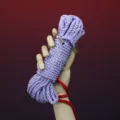 Purple Shibari rope set with metal tips, colored Japanese bondage rope for art and knotting. - Silk Cord / 10M with Metal Tip / Purple