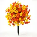 Vibrant autumn artificial morning glory garden stake in bright orange and yellow - 1 Piece Pack / 1 Piece Pack / Autumn Bi-color
