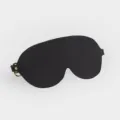 Black leather blindfold eye mask with metal hardware for sensory deprivation and play. - Sexy Eye Mask / Black