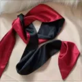 Elegant red and black satin silk ribbon scarf, versatile hair band or stylish bag accessory. - Black & Red Wrist Restraints