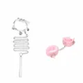 Erwachsenen Rollenspiel Halsband Leine und flauschige Handschellen Set für Paare - Drei-Glocken Choker mit Leder Handschellen Set / Weiß/Rosa