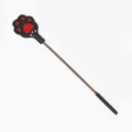 Black leather cat paw flogger paddle variant, adult novelty bondage whip toy for fun. - Walnut Wood Cat Paw Long Paddle 1