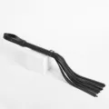 Black leather flogger whip adult bdsm toy with tassel and handle loop for practice. - Black Flogger