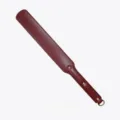 Wine red leather paddle adult BDSM flogger SP practice tool long whip with metal rivets. - Burgundy Long Spanking Ruler 43cm 1