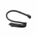 Premium black leather crop whip 85cm SP bondage flogger prop for adult roleplay and party games. - Snake Whip 85cm 1