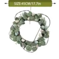 Detail view of a 45cm Easter wreath with faux eucalyptus leaves and colorful eggs - Easter Simulation Vine Wreath / 45cm