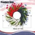 Detail showing 45cm patriotic red white and blue Independence Day wreath size - 45cm / Red White Blue Wheat Style