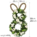 Easter bunny wreath with white daisies and burlap ears, 20 inches tall for front door decor - Foldable Bunny Style B