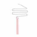 Pink leather chain collar adult novelty necklace fashion accessory stylish metal detail - Light Pink Chain