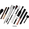 Professional SP practice leather flogger wooden paddle whip set for adult play details - Assorted Set