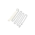 Collier de chaine en metal style punk avec bracelet en cuir PU, accessoire tendance. - Laisse pour animal / Blanc