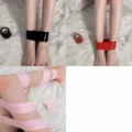 Electrostatic bondage tape variant, black red pink color options for secure and clean body wrapping use. - 3 Rolls Width 5cm / Black White Pink Mix