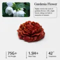 Burgundy floral scented candle with gold glitter, decorative wax rose peony for home decor. - Gardenia Fragrance / About Seventy Grams