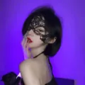 Black lace sexy cat ear headband ascetic eye mask face covering mesh Halloween headwear - Queen Style (Single) / Black