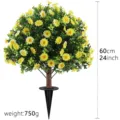 60cm artificial outdoor yellow daisy topiary tree with ground stake for garden lawn decor - Daisy Ground Stake Tree / Yellow
