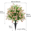 Pink artificial garden stake plant Milan baby's breath with 60cm height dimensions - Artificial Milan Flower Stake Tree / 1 Piece Pack / Pink