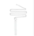 White leather strap metal chain choker necklace fashion accessory for women style - White Extension Chain