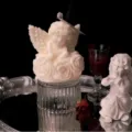 Exquisite angel candle with rose base, romantic massage wax for couples and room decor. - Rose Angel