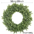 Green 50cm artificial boxwood wreath for front door home decoration, weighs 640g - 50cm (OPP Bag)