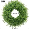 Lush green artificial boxwood wreath for outdoor home decor, 26-28 inch diameter - Standard Pack / Green (OPP Bag)