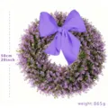20-inch artificial purple eucalyptus wreath with bow for front door home decoration - Bowknot Style / 50cm / Purple