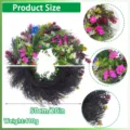 Detail of 20-inch colorful artificial wildflower wreath showing size and 410g weight. - Standard Type / 50cm