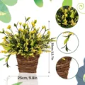 Detaillierte Größenangaben für gelben Lavendelblumenkorb zur Frühlingshausdekoration - Frühling Gelb Lavendel Blumenkorb / 35*25*9CM