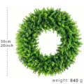 Ghirlanda di eucalipto artificiale 50 cm per porta d'ingresso e casa - 50cm / Stile Semplice (Anello Pieghevole Eucalyptus) / Verde