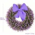 60cm purple artificial eucalyptus wreath with large bow for front door decoration - Bowknot Style / 60CM / Purple
