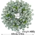 Ghirlanda di eucalipto artificiale da 60cm con bacche bianche per decorazione casa - Ghirlanda Eucalyptus Sfumata (Primavera)
