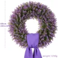 Purple artificial eucalyptus wreath for front door home decor, 24-inch diameter size. - With Silk Scarf / 60CM / Purple