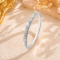 Retro getextureerde baguette diamant armband voor vrouwen vintage prachtige smalle manchet sieraden - Zilver Vintage Gestructureerd Trapezium Diamant Armband