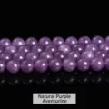 High-quality natural purple aventurine jade round loose beads for DIY jewelry making. - 60 Counts / 6mm / Natural Purple Aventurine