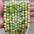 Cuentas redondas de jade persa jaspeado verde claro natural para accesorios de joyería DIY - 8mm aprox 47 piezas / Jade Persa Verde Lima Optimizada