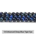 Perle tonde in occhio di tigre blu lapislazzuli grado 1A per gioielli fai da te - Qualità 1A (Ottimizzato) / 6mm (Circa 60 Pezzi) / Blu Lapis