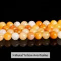 Natural yellow aventurine round loose beads for professional DIY jewelry craft making - 31 Pieces/Strand / 12mm / Natural Yellow Aventurine