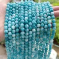 Natürliche hellblaue Larimar Rundperlen für die DIY Schmuckherstellung und Zubehör - 10mm (ca. 37 Perlen) / Larimar-farbiger Chalcedon