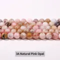 High quality natural 3A grade pink opal round loose beads for DIY jewelry making accessories - 10mm (Approx 37 Beads) / 3A Natural Pink Opal