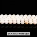 5A Grade natural white opal loose round beads for custom DIY jewelry making crafts - 5A Natural White Opal