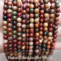 Natural red turquoise round beads string for DIY handmade jewelry making accessories - 12mm/31 Pieces Pack / Natural Red Pine Stone