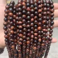 High-quality polished red tiger eye stone round beads for DIY jewelry craft making - 10mm (37 Pieces/String) / 3A Natural Red Tiger Eye