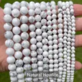 Natural white turquoise round stone loose beads strand for DIY jewelry projects - 12mm/31 Pieces Pack / Natural White Turquoise Beads