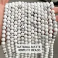 Matte natural white turquoise howlite round loose beads for DIY jewelry making - 12mm/31 Pieces Pack / Natural Frosted White Turquoise Beads