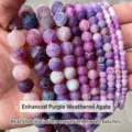 Natural purple weathered crackle agate beads strands for DIY jewelry making jewelry parts - 6mm (Approx 60 Pcs) / Purple